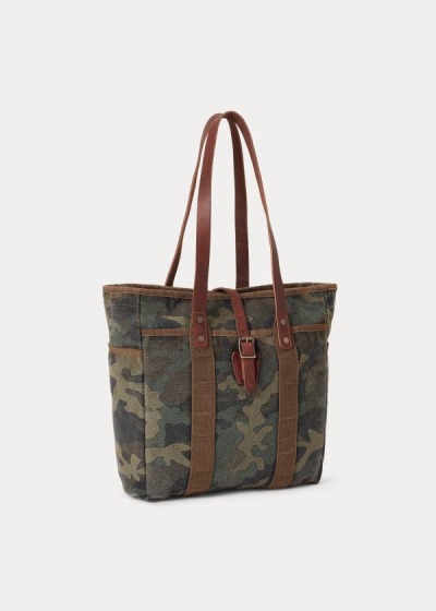 Polo Ralph Lauren Camouflage Cotton Lærred Tote Bag Herre Danmark (XZVJK2930)